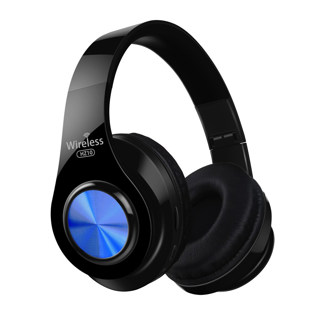 Tourya HZ10 Drahtlose Kopfhörer Über Ohr Bluetooth Kopfhörer Faltbare Headset Einstellbare Kopfhörer Mit Mic Für TV Handy PC: Black Blue