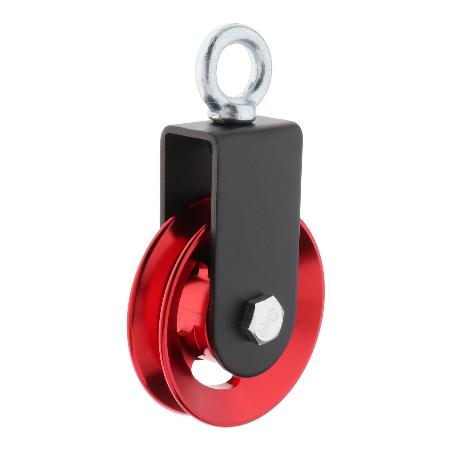 Traction Wheel Aluminium Alloy Silent Groove Durable Block Bearing Lifting: Red