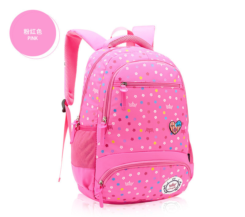 Printing Kids School Bags for Girls Primary School Backpack Child Princess Girls School Bags Big Capacity Bookbags Pink: Pink