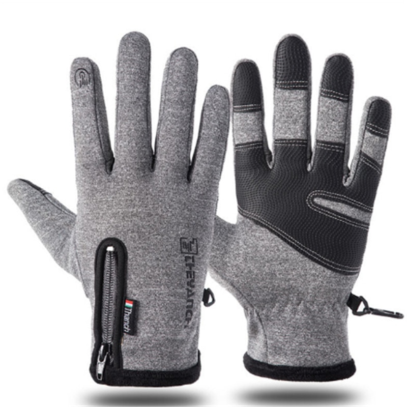 Heren Handschoenen, Waterdichte Touchscreen Winter Handschoenen Voor Fietsen Schaatsen Skiën, Zwart/Grijs, M/L/Xl