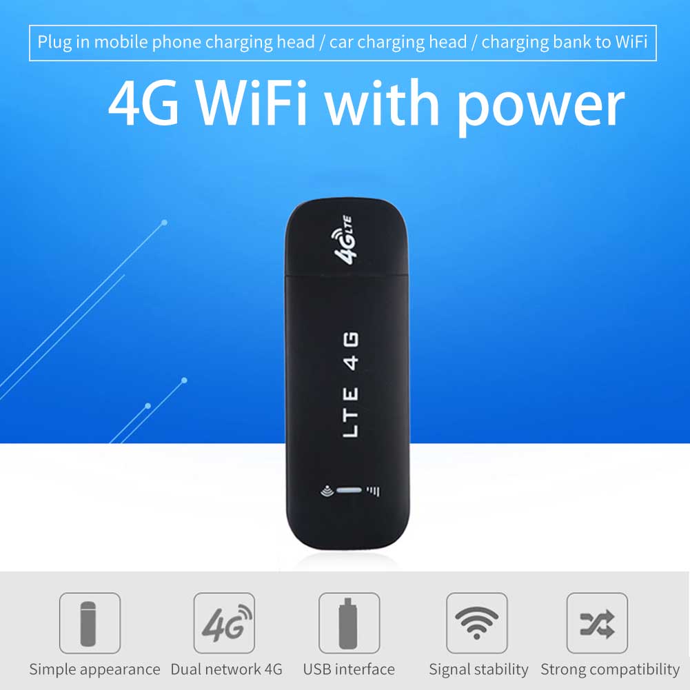4g lte netværksadapter mobil bærbart usb-modem dongle højhastigheds wifi router stabil sim-kort til pc bærbar trådløs: -en
