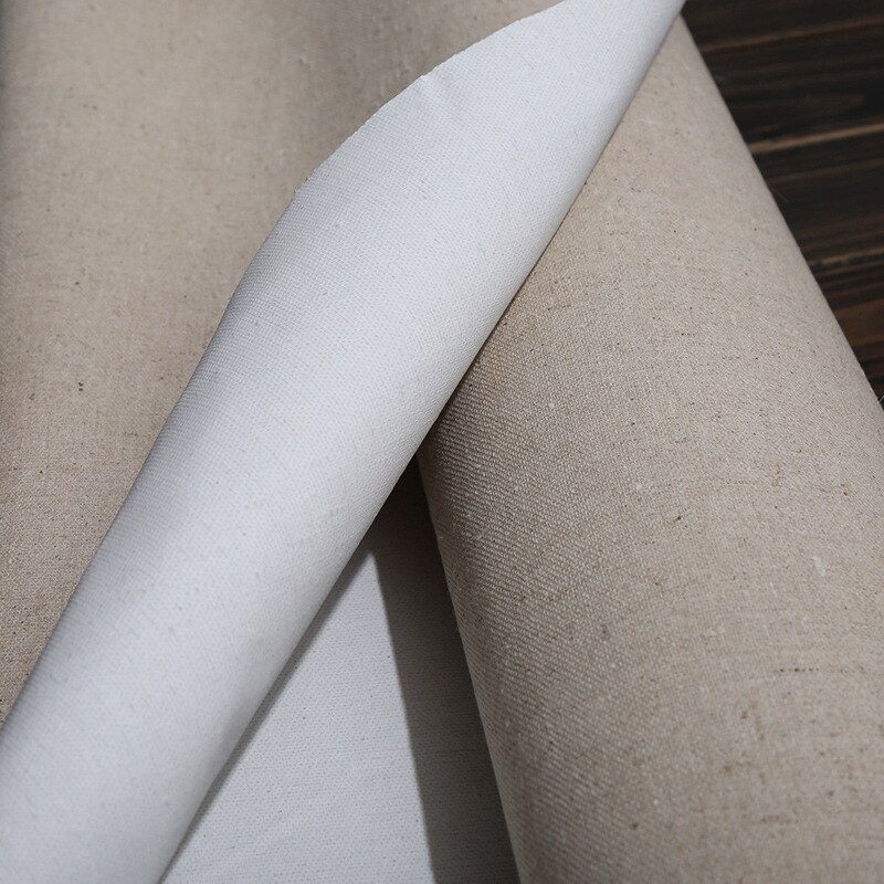 Linen Blend Primed Blank Canvas For Layer Oil Painting Canvas Waterproof Linen Art Supplies For Artist 5M One Roll