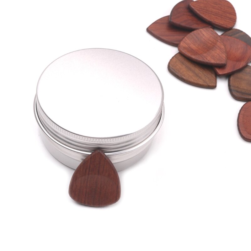 Houten gitaarplectrum metalen opbergdoos voor plectrums houder koffer onderhoudstool gitaar accessoires