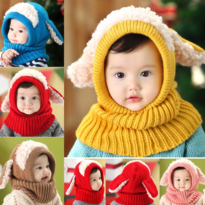 Børn baby sweater hat varm strik hue dejlig behagelig til vinter udendørs mvi-ing