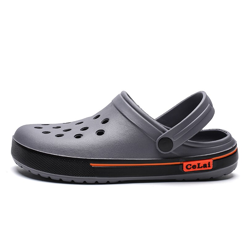 PULOMIES zapatillas de hombre de verano, sandalias zuecos de masaje calzado para jardín al aire libre hombres sandalias de piscina toboganes de baño Mules zapatillas de playa: Gris / 45