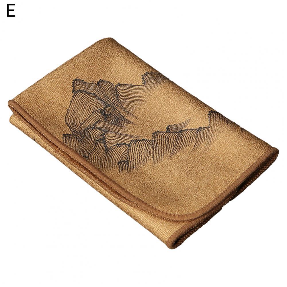 Chinese Style Tea Towel Absorbent Dish Rag Thickened Dishcloth Table Tea Cloth Household Dish Cleaning Wipe салфетки на стол: E