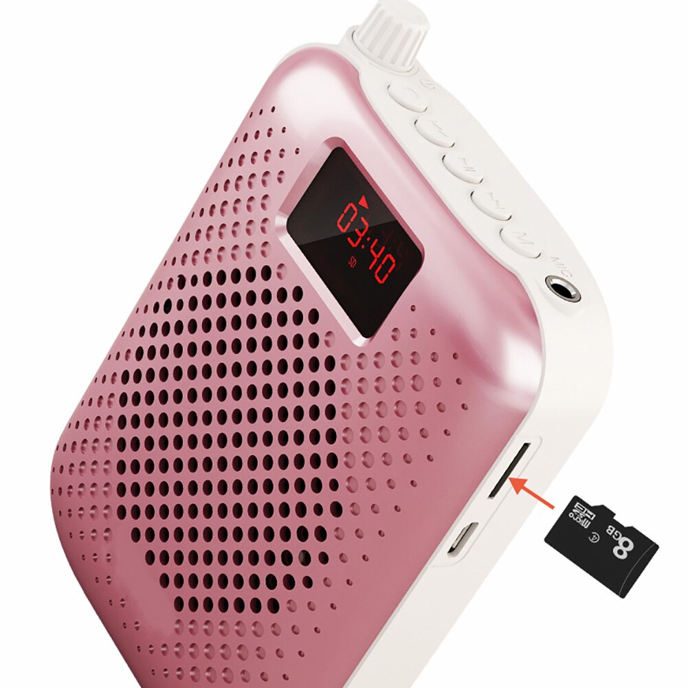 K500 bluetooth megafon bärbar röstförstärkare midjeband klämma stöd radio tf  mp3 för reseledare, lärare kolumn