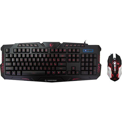 Rampage KM-R77 Black USB 3 Color Led LC Layout Multimedia Player Keyboard + Mouse Set Original Set