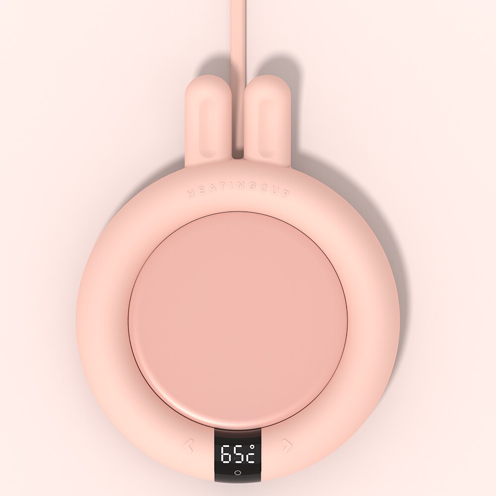 Uareliffe smart ta på varmeunderlag justering 3 gir konstant temperatur kopp varmere varmematte pute hurtigvarmer varmekopp: Rosa med kanin
