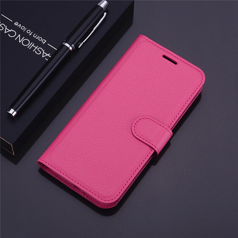 For Huawei Nova Smart Case Huawei Nova Smart DIG-L21 PU Leather Phone Case For Huawei Nova Smart Dig-L01 DIG-L21HN Flip Case: Rose Red