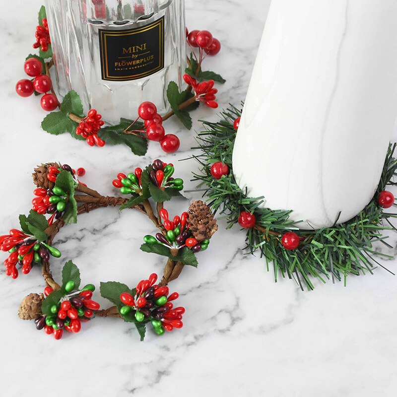 1pc 7/9cm rot Beere murmeln Kranz Kleine Künstliche Pflanze Blume Girlande Weihnachten Dekoration Für Heimat DIY hochzeit Party Dekor