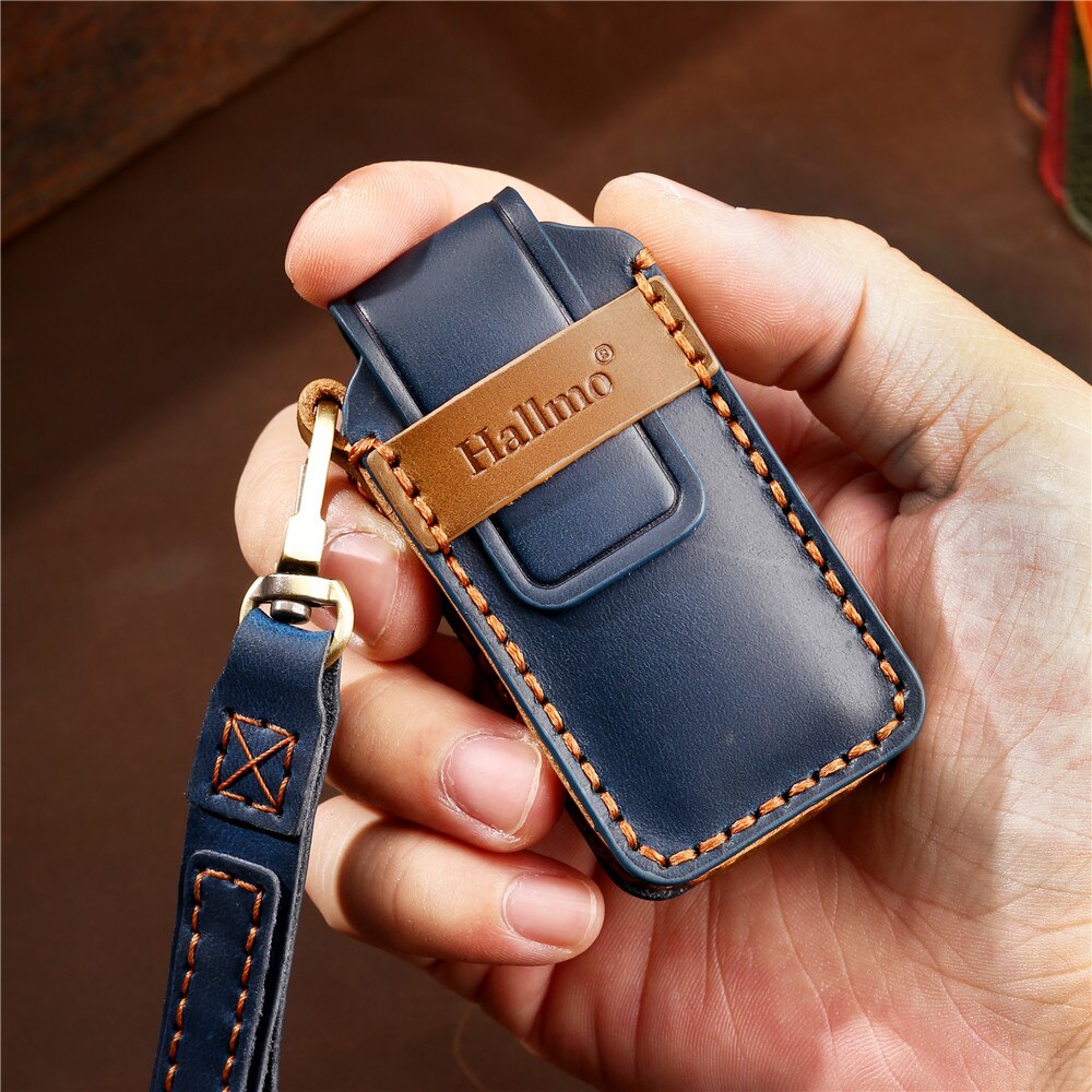 Leather Car Key Case For Mitsubishi Outlander Lancer 10 Pajero Sport L200 ASX RVR Smart Remote Fobs Protector Cover Keychain Bag