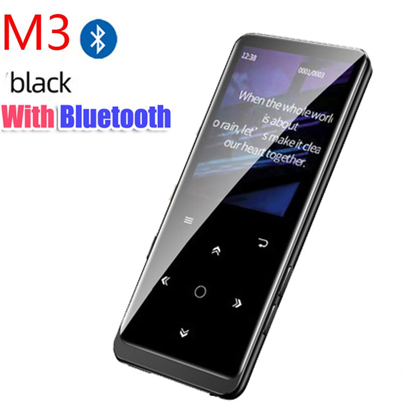 Reproductor MP3 con Bluetooth, 16GB, HiFi, Audio portátil, Radio FM: M3BluetoothBlack