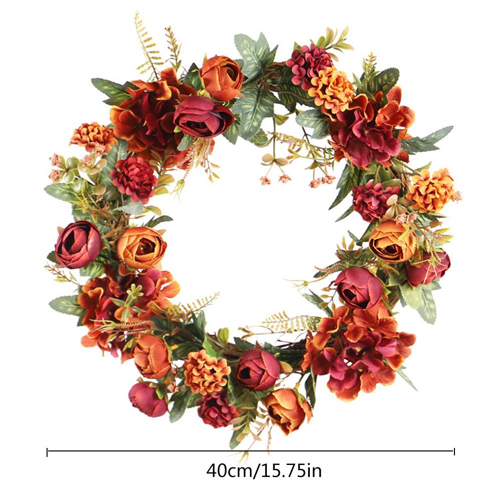 Krans dør høstkrans jul takksigelse krans vindu restaurant hjem lønneblad dekorasjon ornamenter anheng: B 40cm