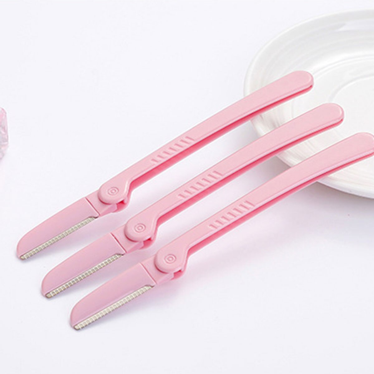 3Pcs Women Men Eyebrow Trimmer Foldable Blades Facial Brow Hair Remover Razor Beauty Eyebrow Shaper Shaver Makeup Tools Set