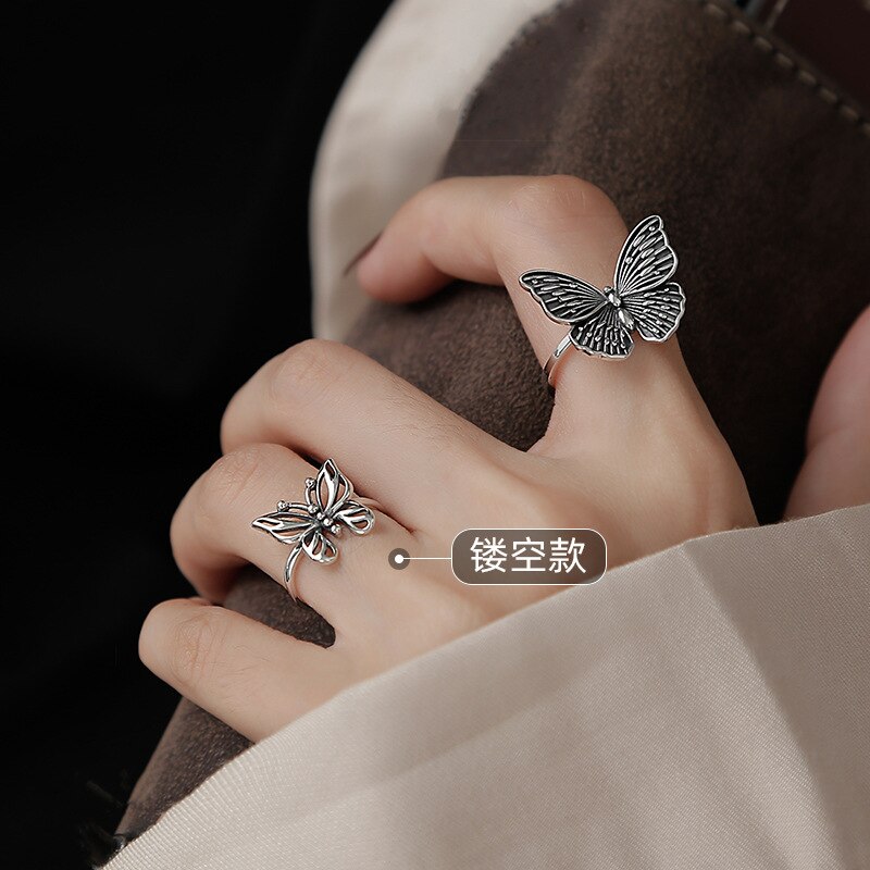 Punk Schmetterling Ringe für Frauen Männer Retro Antike Finger Ring Party Schmuck NEUE