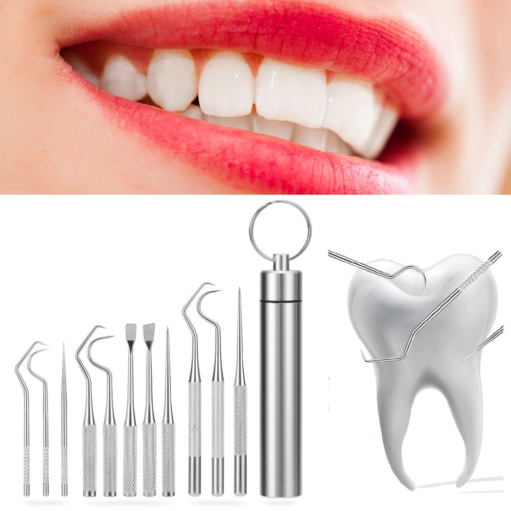 3/5Pcs/Set Portable Stainless Steel Toothpick Bag Set Reusable Toothpicks With Holder For Outdoor Picnics Camping Oral Care Tool