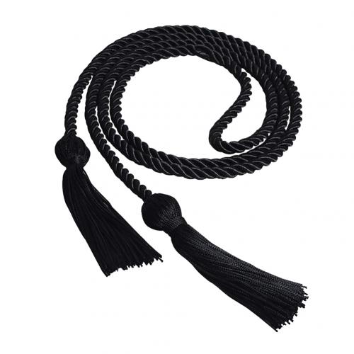 1 pièces couleur unie Graduation cordons avec gland Polyester fil honneur cordon pour les étudiants de fin d'études: Black