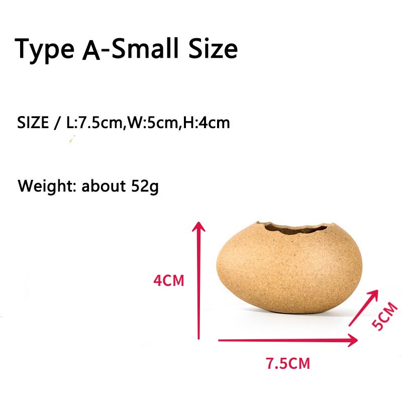 Wabi-sabi – vaisselle en céramique, coquille d&#39;œuf d&#39;oiseau, bol à soupe Dessert, assiette à crème glacée, Pot de plantes en céramique, de nouveauté, décoration de la maison: Type A-Small Size
