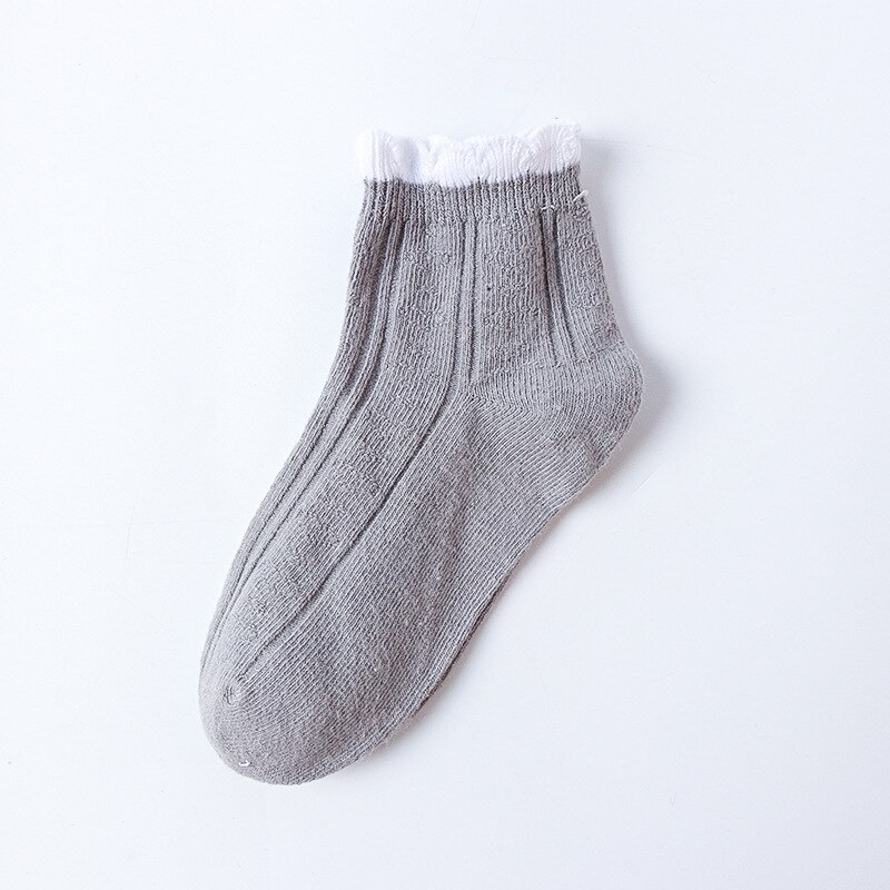 Calcetines finos de primavera para niñas, medias de tubo de algodón con encaje, Luo Kou: c / 8-12 years old