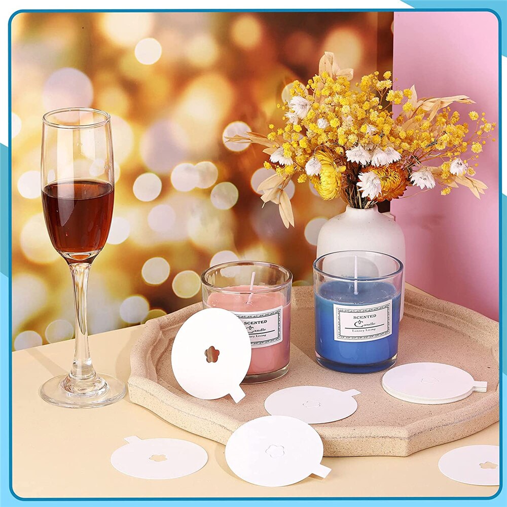100Pcs Candle Dust Cover Paper Lids Candle Drip Protection Vigil Candle Supplies for Craft Making Dust Protection Paper