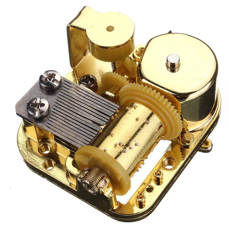 Unique 18 Notes DIY Mechanical Musical Box Golden Movement+Screws +Castle In The Sky Key Great