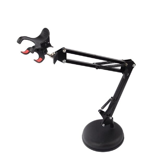Overhead Tripod Flexible Webcam Stand 1/4" for Camera Accessory Over Head Arm Suspension and Base: with Phone Clip