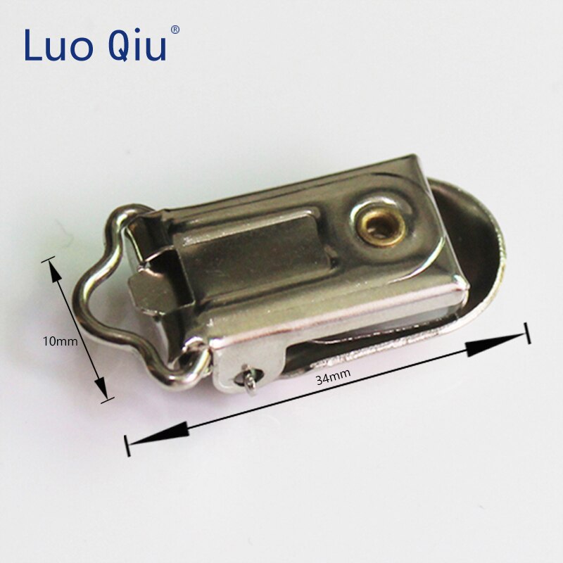 Luo Qiu (5 Stuks/partij) 10Mm Metalen Zilveren Kledingstuk Clips Met Plastic Tanden Gebruik Maat Attache Sucette Speenkoord Hout Naaien Clips
