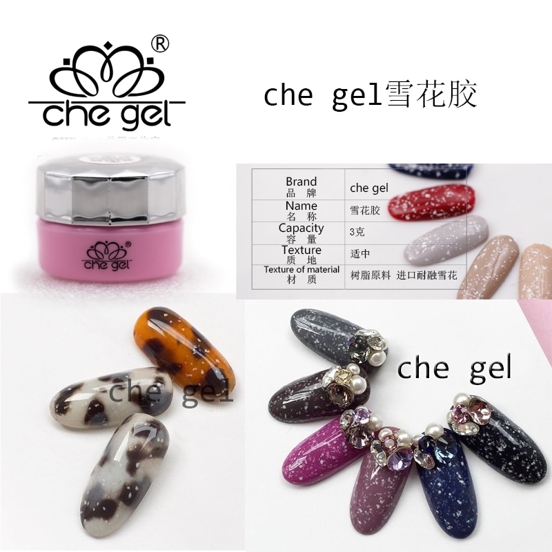 Beauty xmas 3g che glitter snöflinga klar färg gel blötläggning led uv nagellack manikyr gel gör själv salong tips