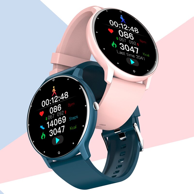 Smart Horloge Dames Full Touch Screen Hartslag Sport Fitness Horloge IP67 Waterdichte Bluetooth Voor Android Ios Smartwatch