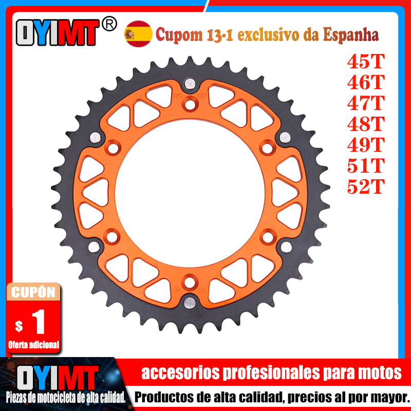 45 T-52 T Motorfiets Achtertandwiel Voor SX SX-F 125 144 150 200 250 350 300 360 380 520 500 525 505 400 440 450 Racing Zes Dagen