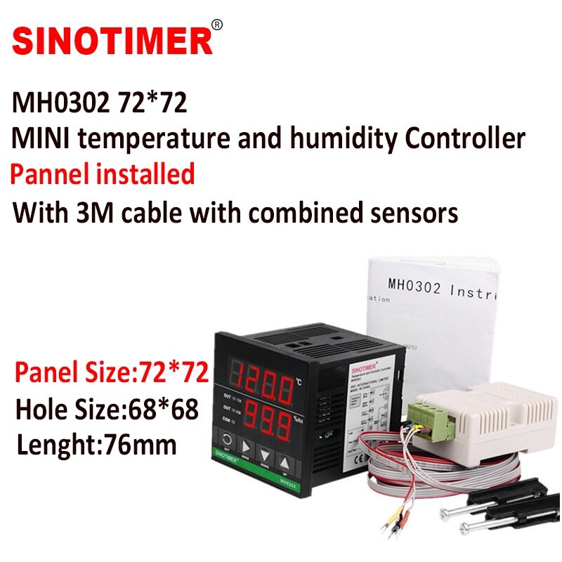 Power Supply 12V Digital Temperature and Humidity Controller Intelligent High-precision Thermostat With Sensor Used in Feeder