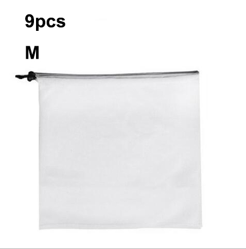Sacs en maille réutilisables pour produits, 2 à 15 pièces, lavables, écologiques, sacs légers pour épicerie, stockage de fruits et légumes: 9pcs M