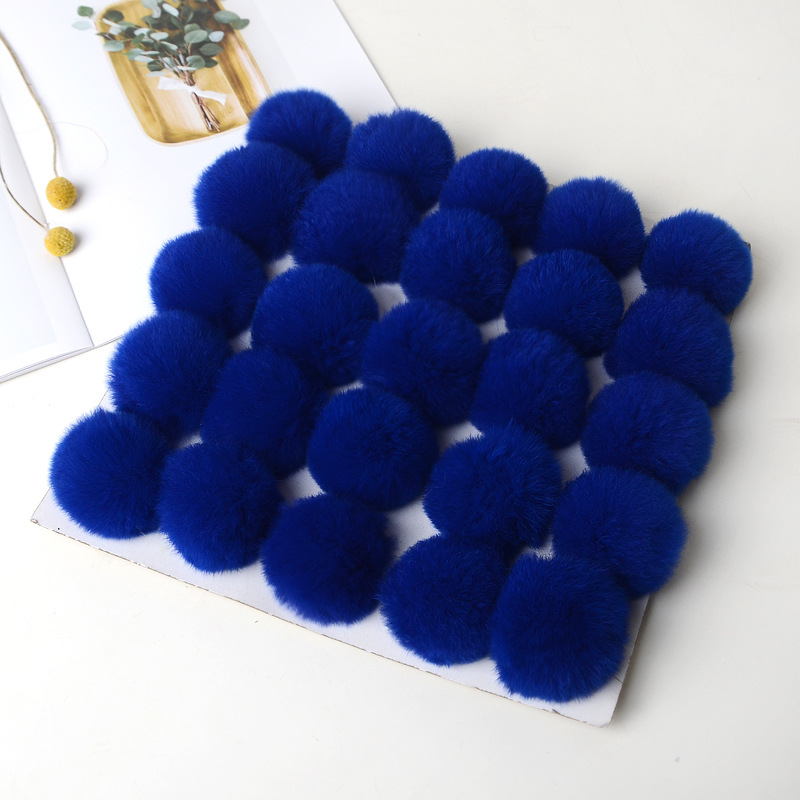 Bolas de pompón de piel de conejo Rex sintética, pompones suaves y esponjosos artificiales de 6cm y 8cm, pompones DIY, ropa hecha a mano, suministros para manualidades de costura: Blanco / 5 XL