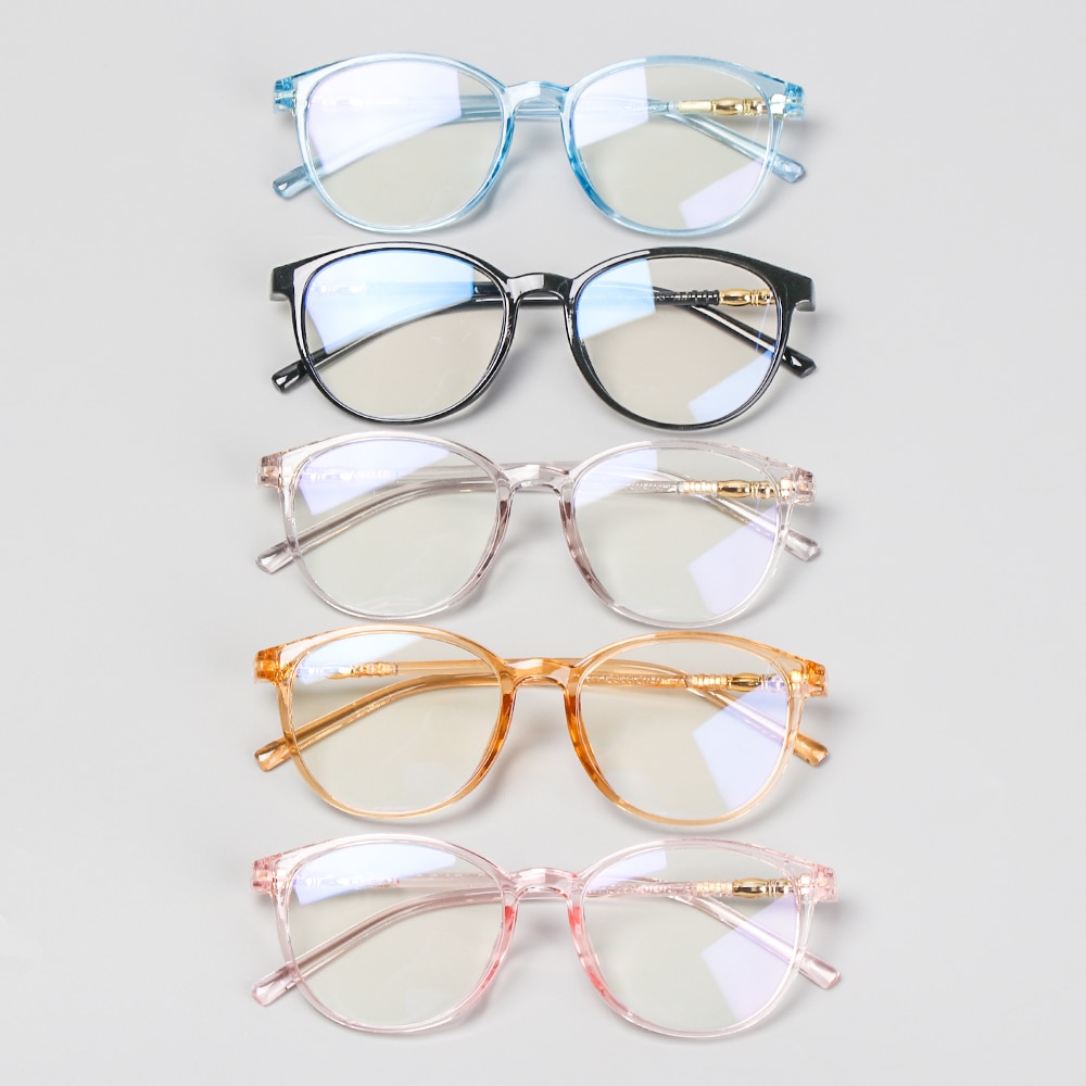 Retro Transparent Clear Flat Lens Frame Blue Light Blocking Glasses Clear Lens Plain Glass Spectacles Eyeglasses
