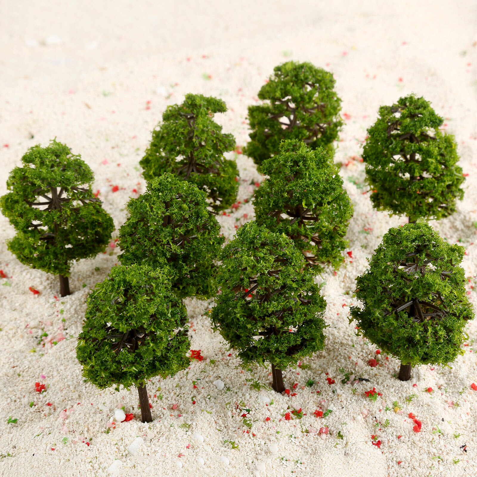 20Pcs 9Cm Landschap Landschap Topiary Groen Model Bomen Spoorweg Trein Diorama Layout Landschap 1/100 Oo Ho Kunstmatige planten