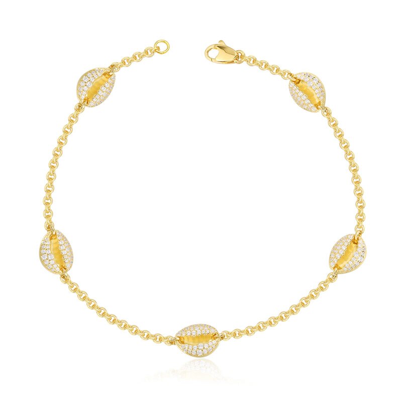 SLJEY-tobillera de Plata de Ley 925 con Zirconia, joyería fina de Color dorado y amarillo, para mujer