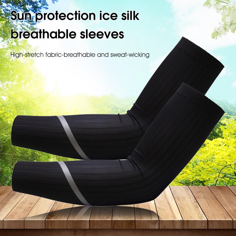 1 Pair Unisex Cycling Arm Sleeves High Elasticity Relieve Muscle Fatigue Lightweight Arm Protection Sleeves for Riding