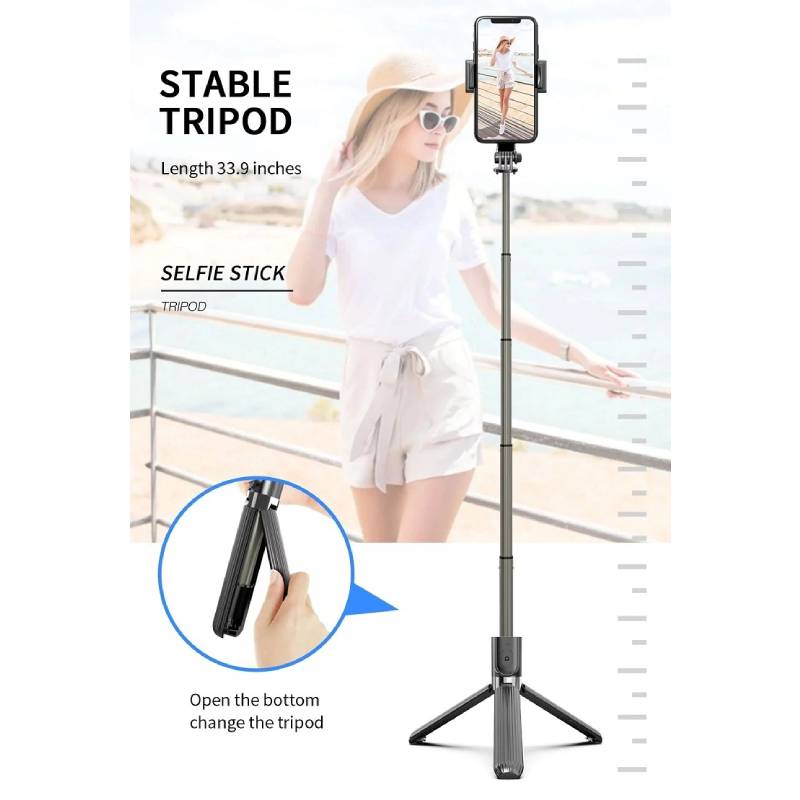 Selfie stick gimbal stabilisator bluetooth justerbar stativ til mobiltelefon iphone android