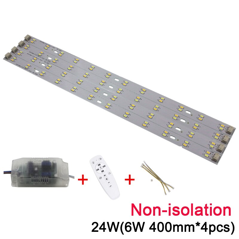 Novelty luminous three-color adjustment LED ceiling light infrared control dimmable 5730SMD light source module indoor lighting: 6Wx4