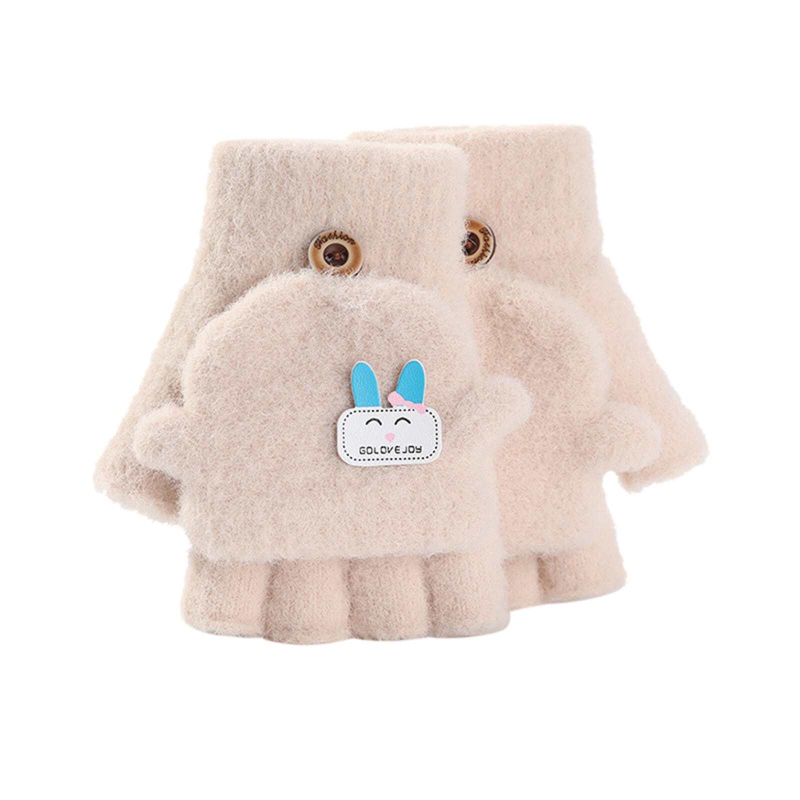 Winter Mode Soft Convertible Flip Top Handschoenen Kids Baby Winter Warm Gebreide Vingerloze Mitten Kawaii Kinderen Warme Handschoenen