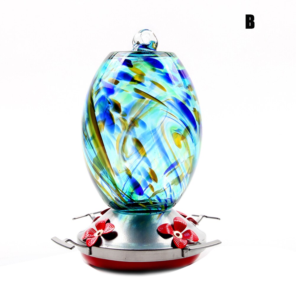 Hummingbird Feeders for Outdoors Stained Glass Leakproof Birds Feeder Hummingbird Feeder Bird Supplies TB: B