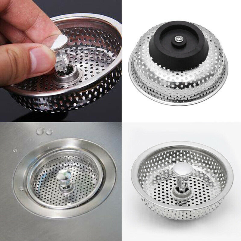 Kitchen Stainless Steel Mesh Sink Strainer Disposer Plug Drain Stopper Filter
