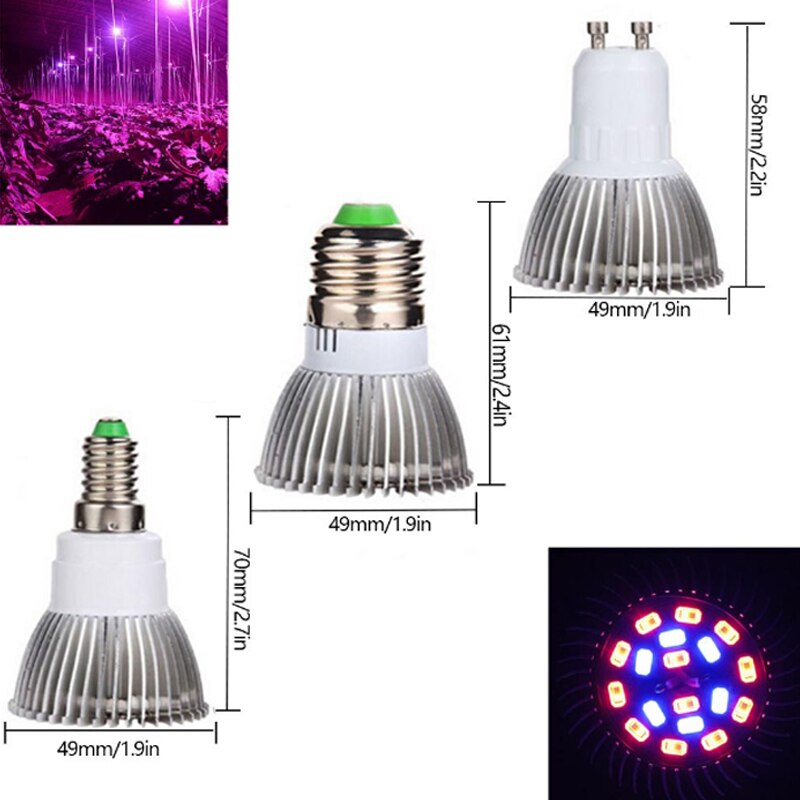 E27 led kweeklampen 18w spotlight bloem plantenbollen hydroponics systeem  ac 85v- 265v 110v 220v kweekkast vol spectrum