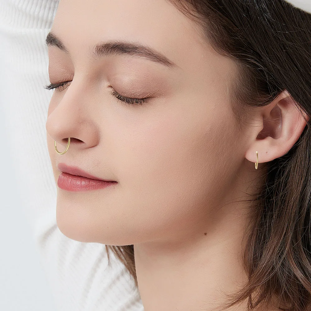 Mariasz – anneau de nez classique minimaliste en acier inoxydable 316L, pour hommes et femmes, boucles d'oreilles, Septum Helix, Piercing d'oreille, bijoux 18G