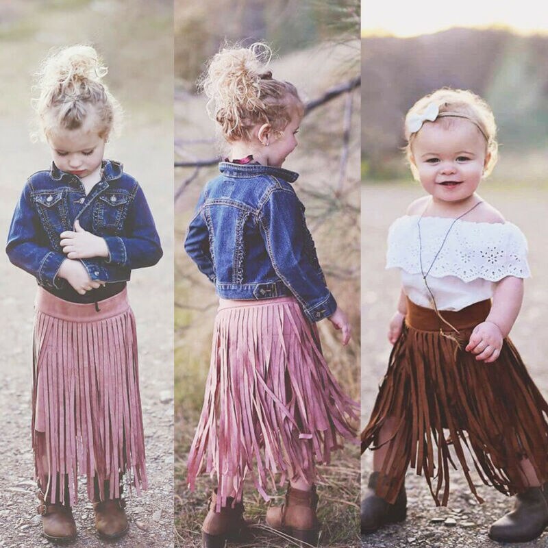 Emmababy barn baby flicka enfärgad tofs grundläggande klassiska prinsess festkjolar sommar