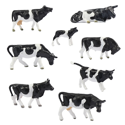 32 Stuks Ho Schaal Painted Boerderij Dieren Koeien 8 Verschillende Poses Modelspoor 1:87 Schaal Model Dieren P8714 Model Building Kit