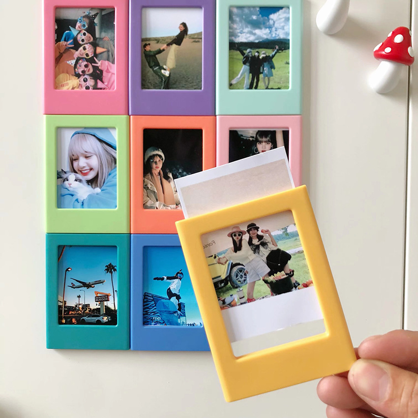 Nowe magnetyczne ramki na zdjęcia do lodówki 3-calowa kolorowa ramka na zdjęcia Magnesy Album do Fujifilm Instax Mini Film Papers