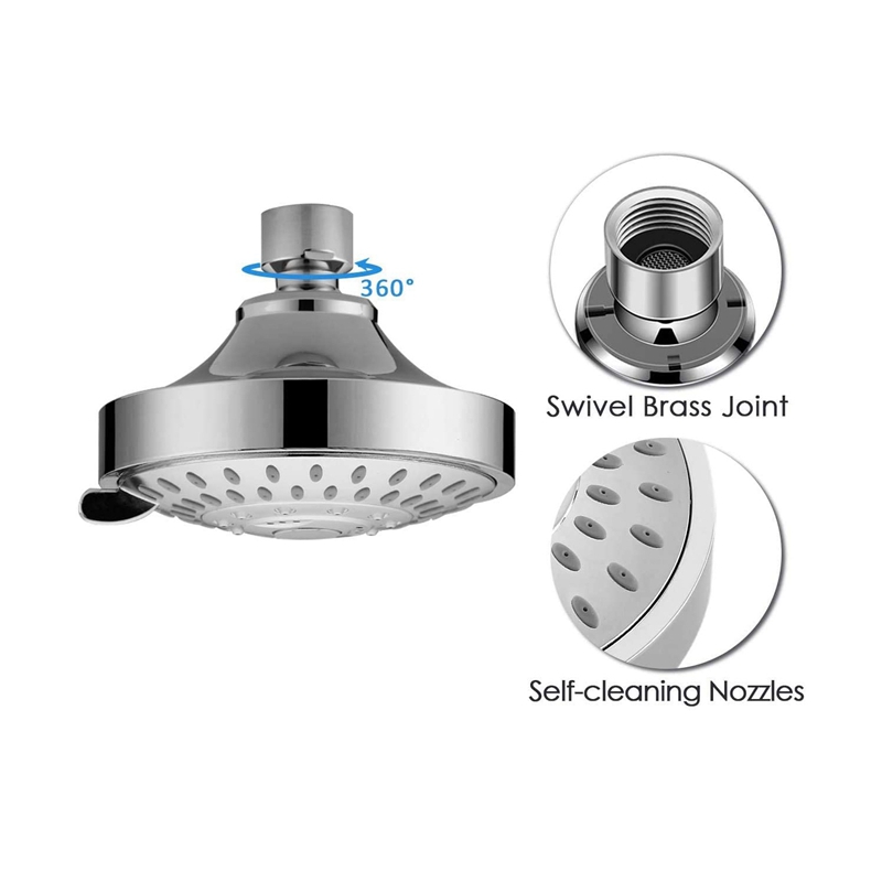 Shower Head, High Pressure 5 Settings Showerhead with Adjustable Swivel Ball Joint