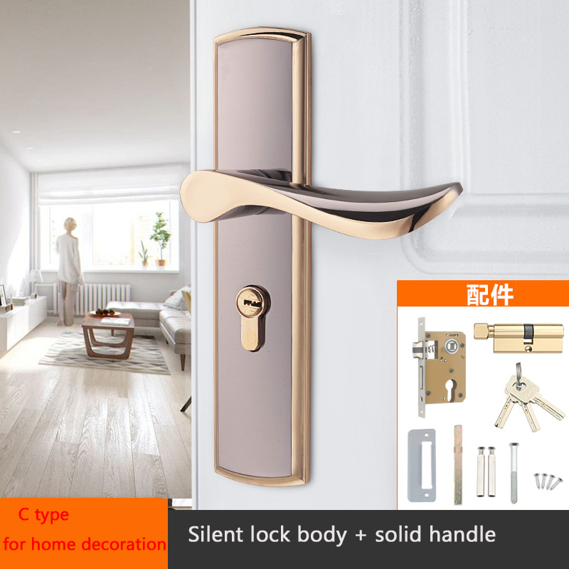 Slaapkamer Deurslot Set Intern Huis Met Sleutel Hout Veiligheidsdeurslot Voor Huis Deuren Knoppen Voor Deur Interieur Huis Beveiligingsslot: Blue